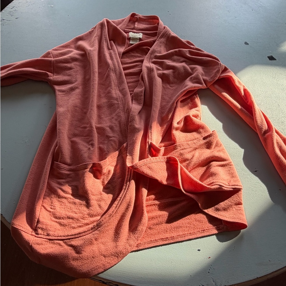 Coral Open Front Cardigan
